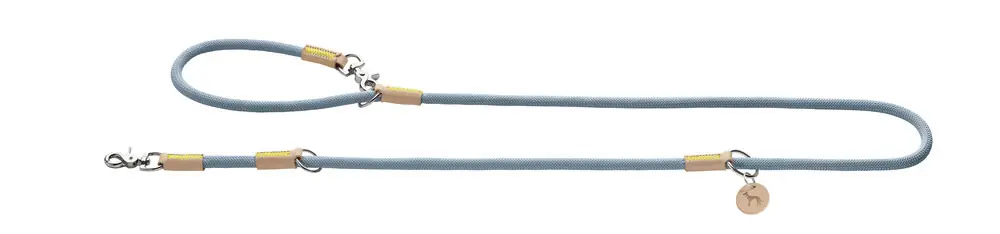 HUNTER Verstellbare Führleine Malia 10/200 taubenblau/natur Neu